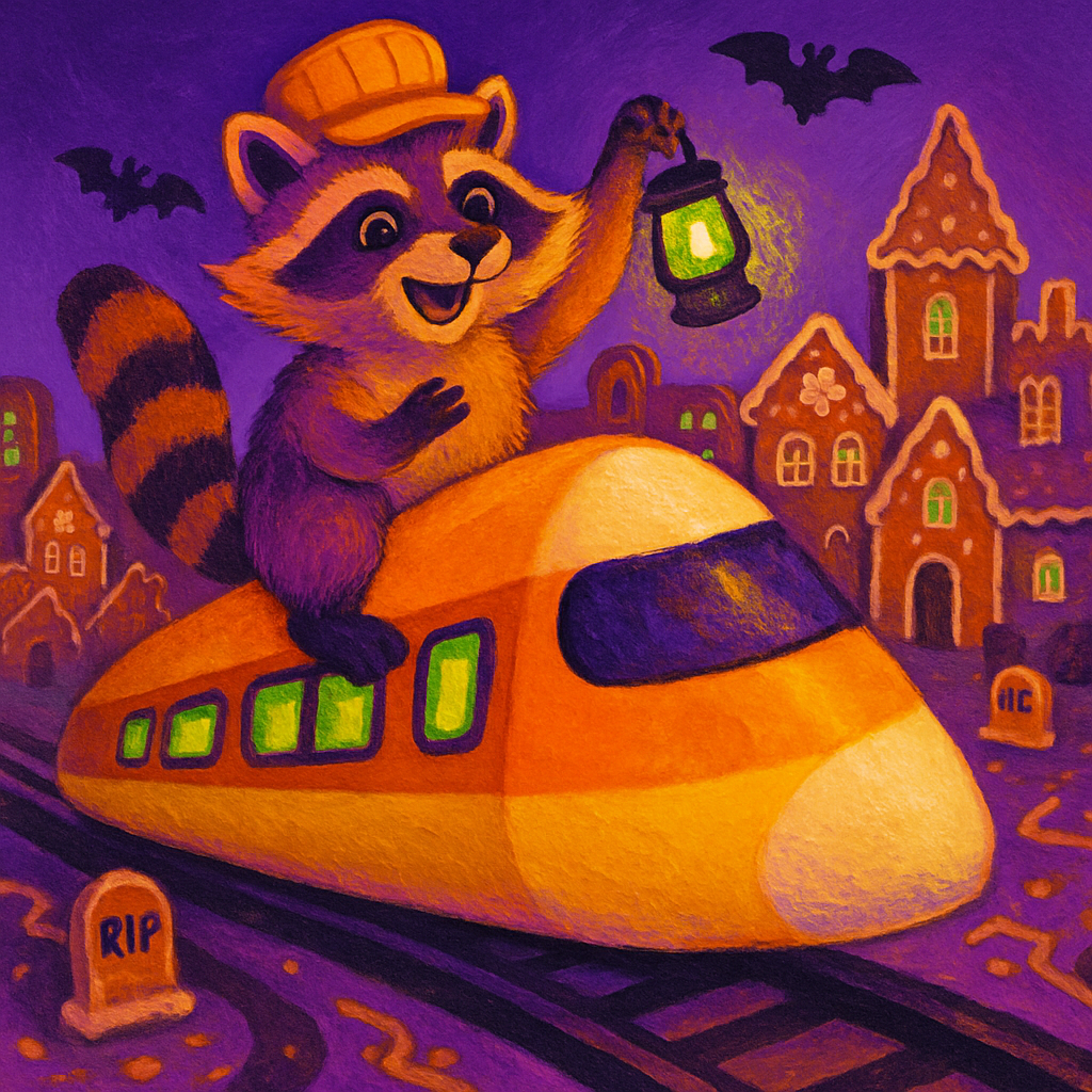 Candy Corn Skyline Monorail diamond painting