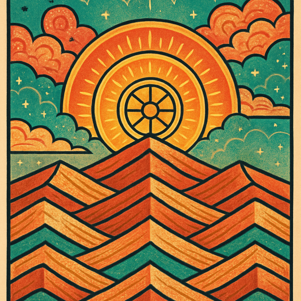 Sunwheel Dawn Above Patterned Dunes Paint by diamonds kits