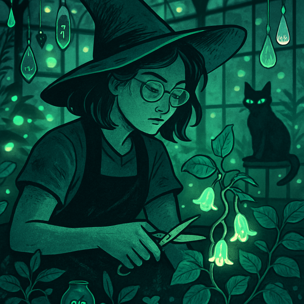 Witch Botanist In The Bioluminescent Greenhouse Paint by diamonds kits