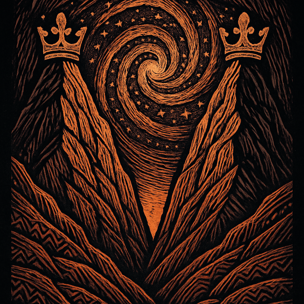 Galaxy Pass Between Twin Mountain Crowns paint by diamonds