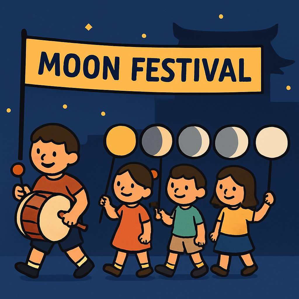 Moon Phases Lantern Festival Parade Paint by diamonds art