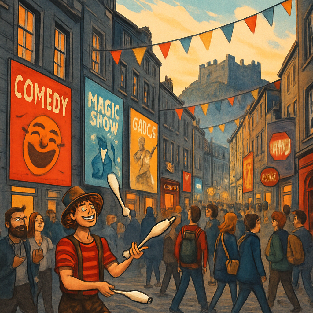 Edinburgh Fringe Festival In Edinburgh Scotland Painting by diamonds kit