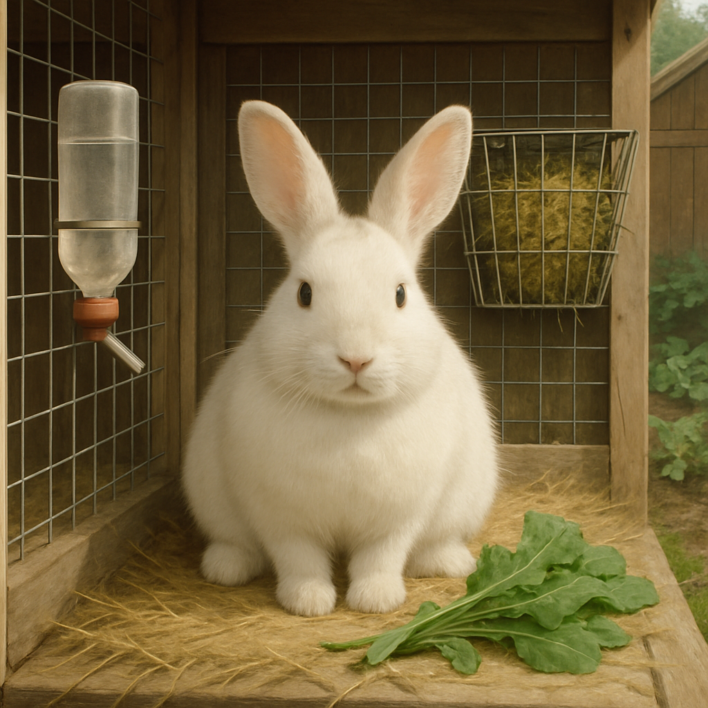 New Zealand White Rabbit paint by diamond