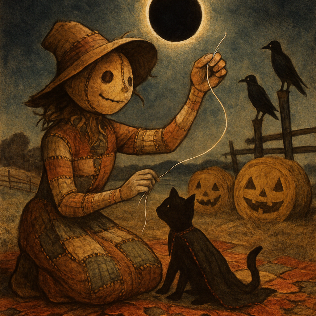 The Scarecrow Seamstress Under The Eclipse painting diamond kit