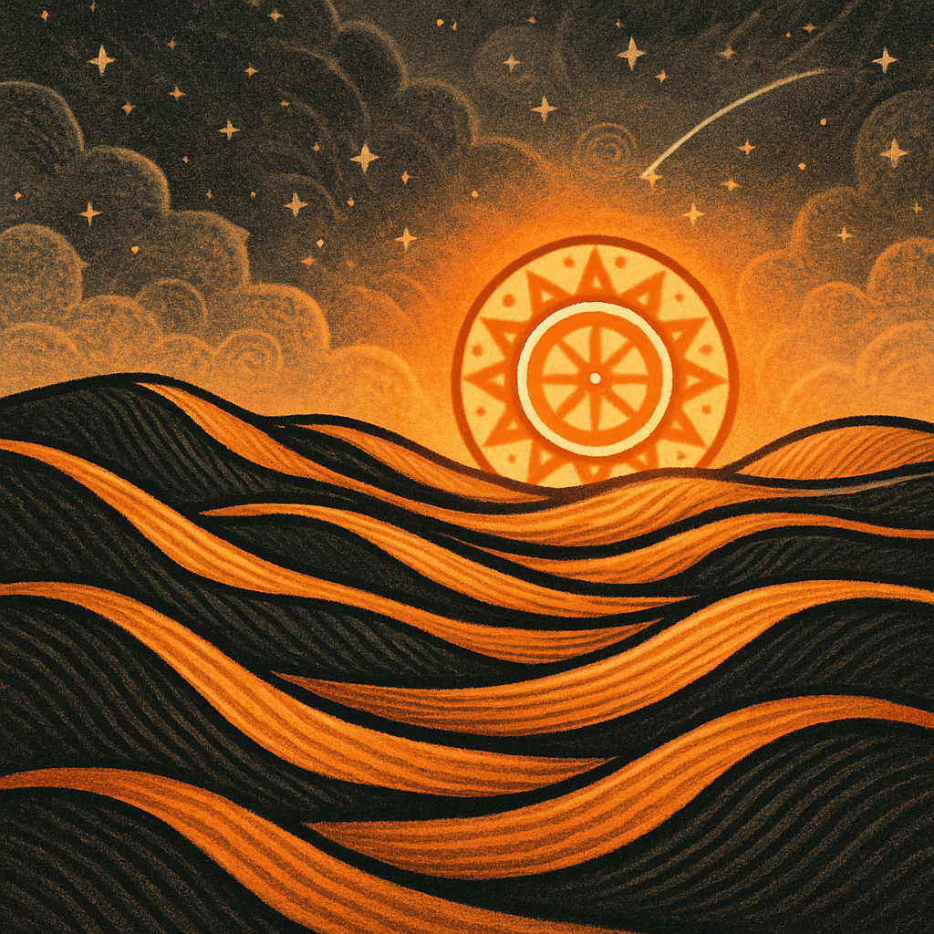 Sunwheel Over Amber Dune Valley Paint by diamonds kits