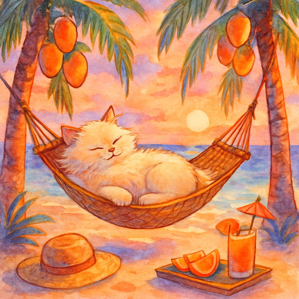 Hammock Nap Under Mango Sunset diamond painting