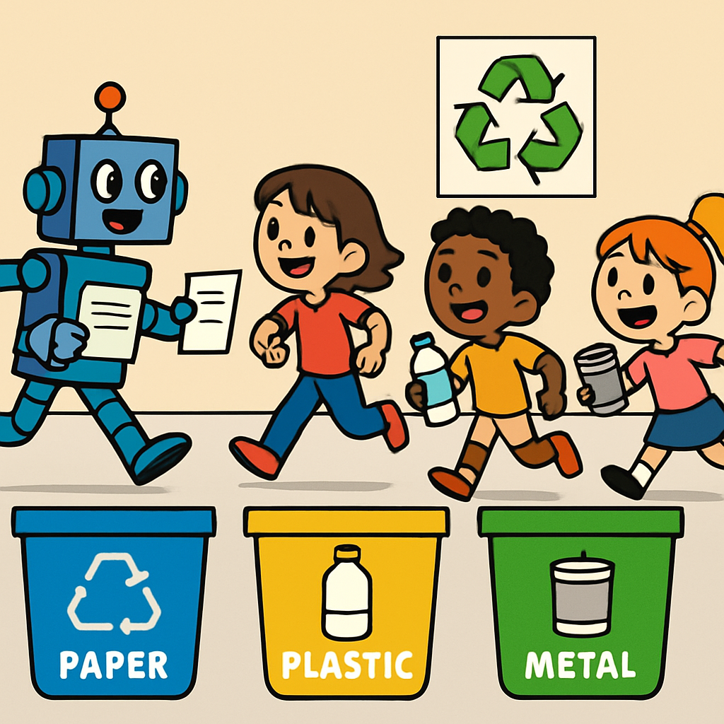 Robot Recycling Sorting Race Paint by diamonds art