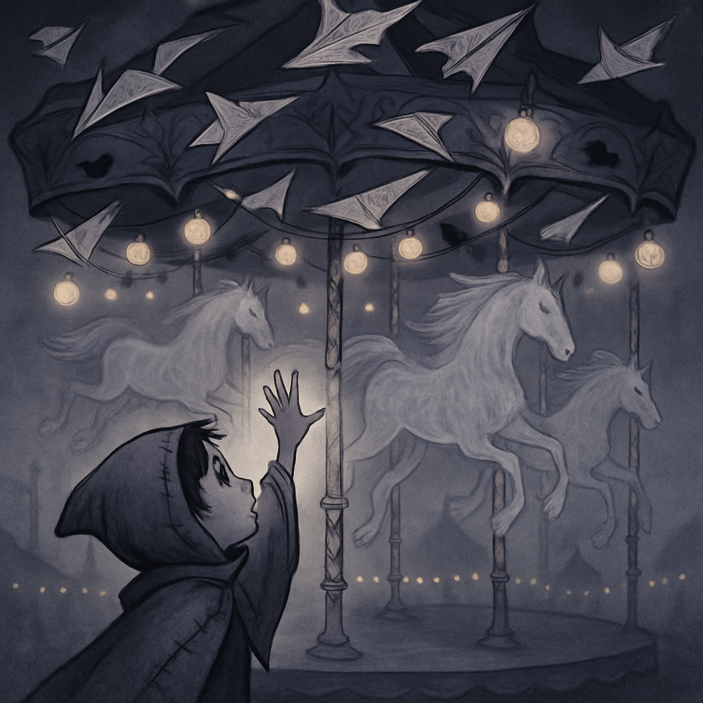 Haunted Carousel Of Paper Planes And Phantom Horses paint by diamond