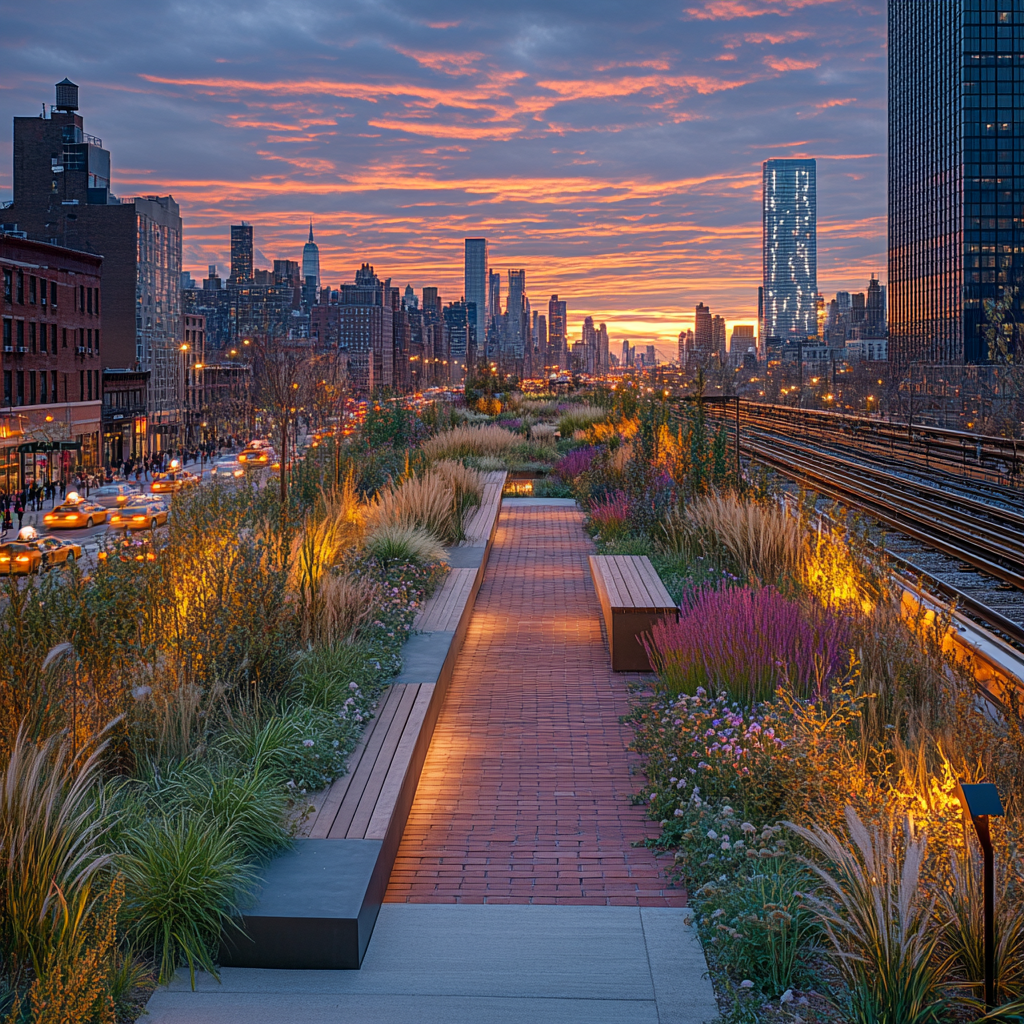 High Line Park Painting by diamonds kit