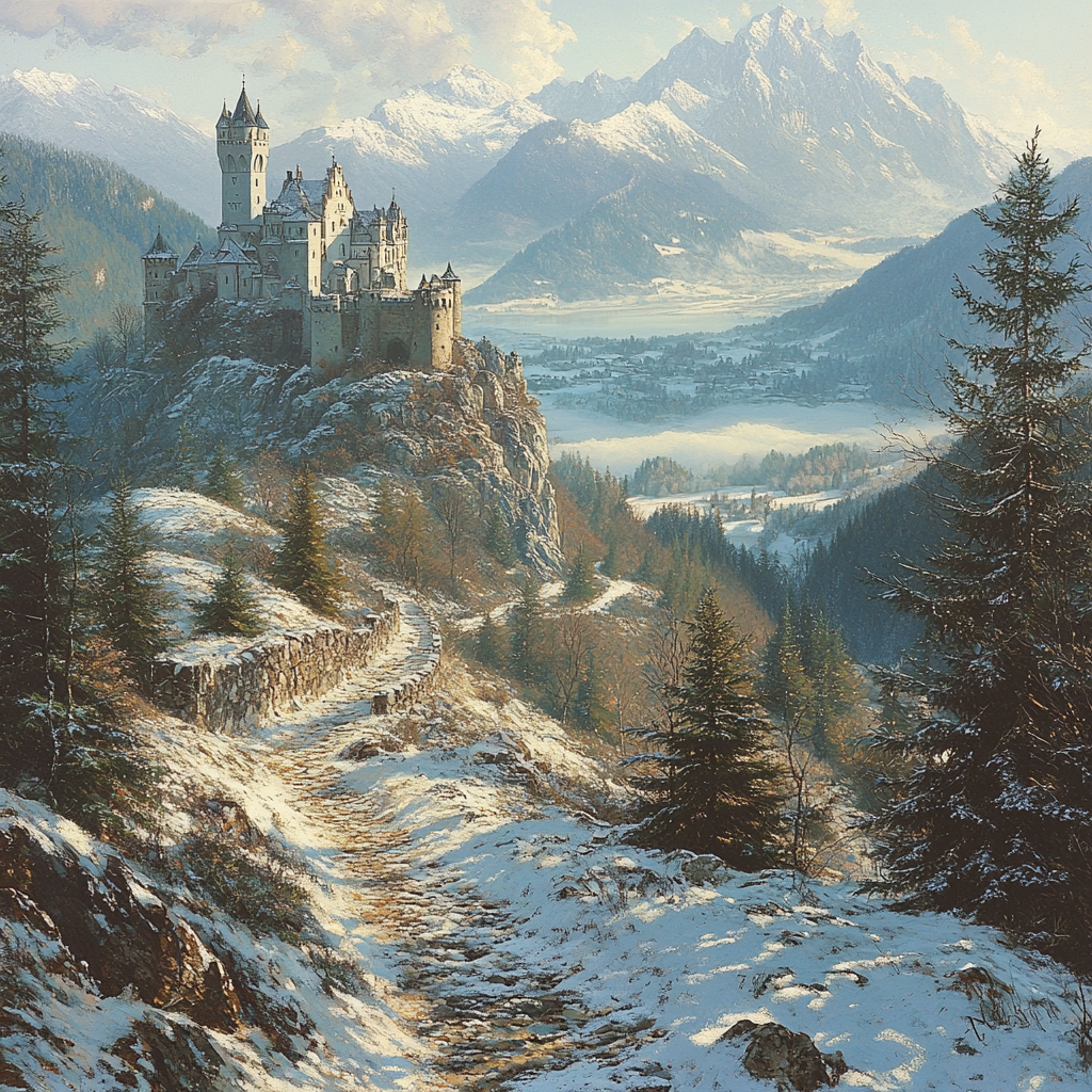 Neuschwanstein Castle Painting by diamonds kit