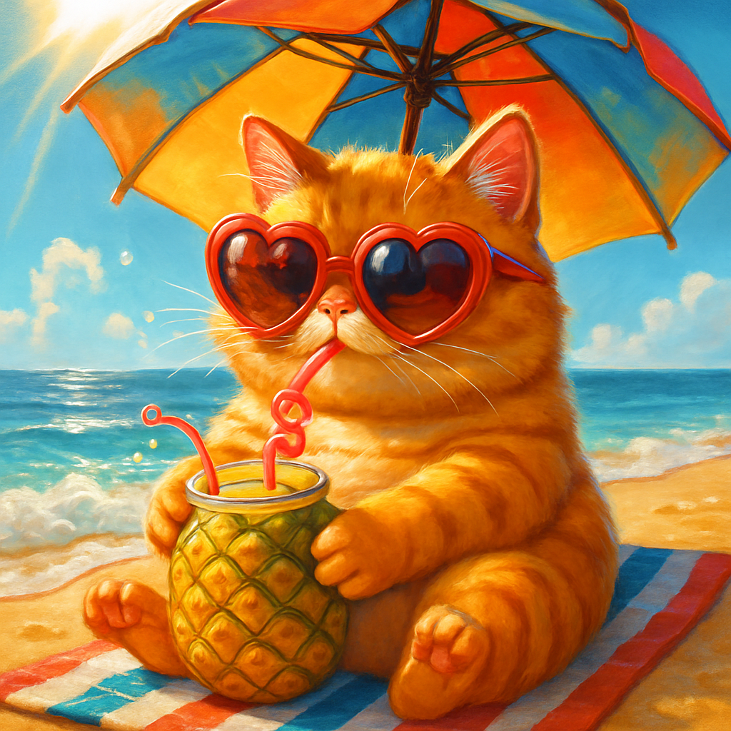 Pineapple Smoothie Sunglasses Cat painting diamond kit