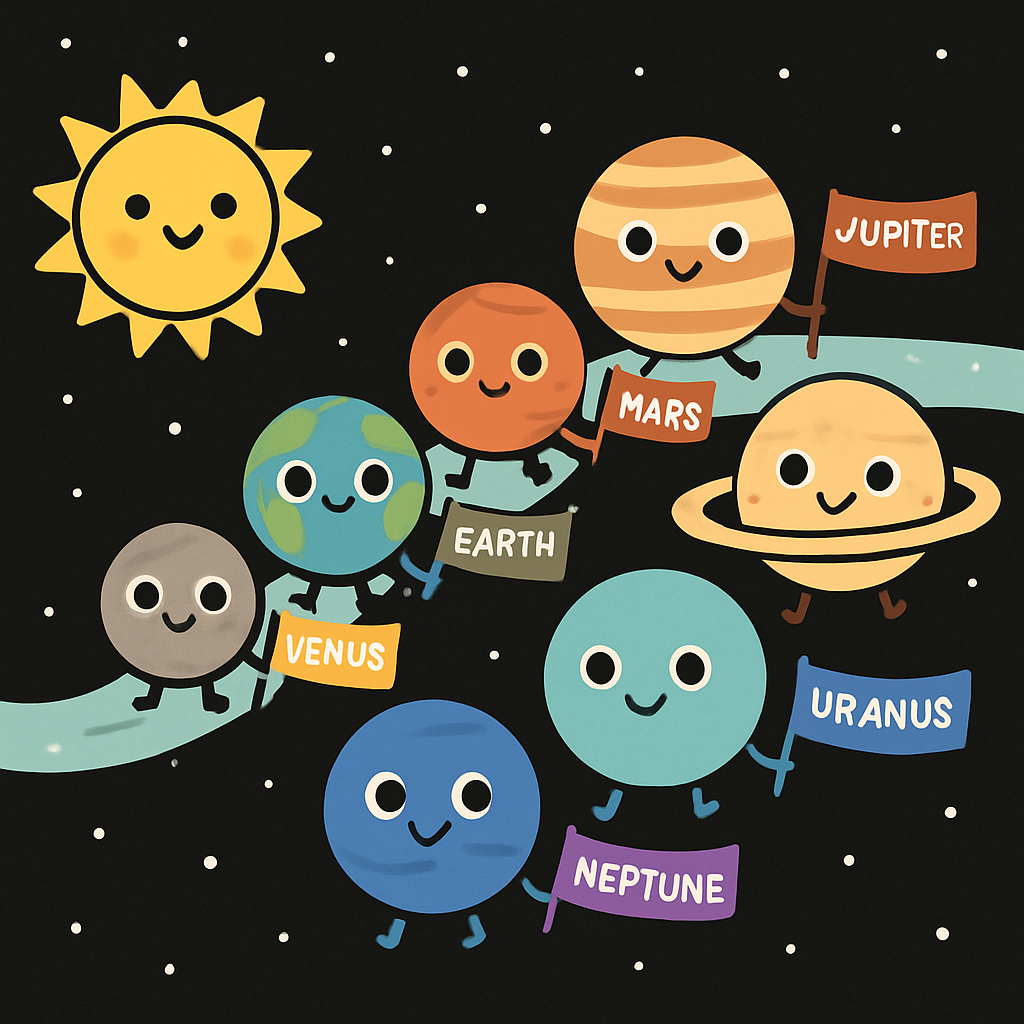 Friendly Planets Parade In Orbit Lane Paint by diamonds kits