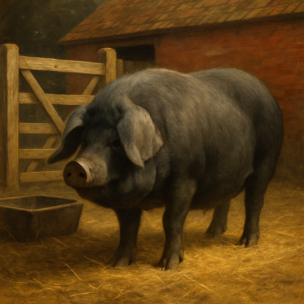 Large Black Pig Painting by diamonds kit