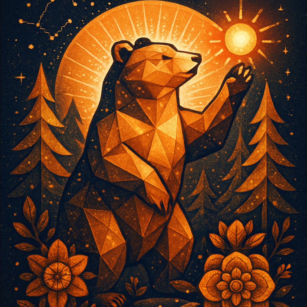 Bear Of The Sunlit Constellation Grove Paint by diamonds art