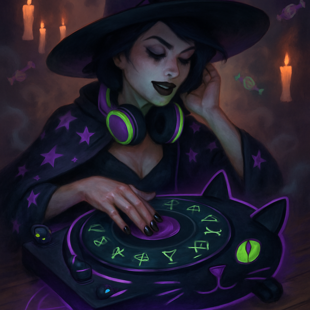 Witchy Vinyl Record Summoning Session diamond painting