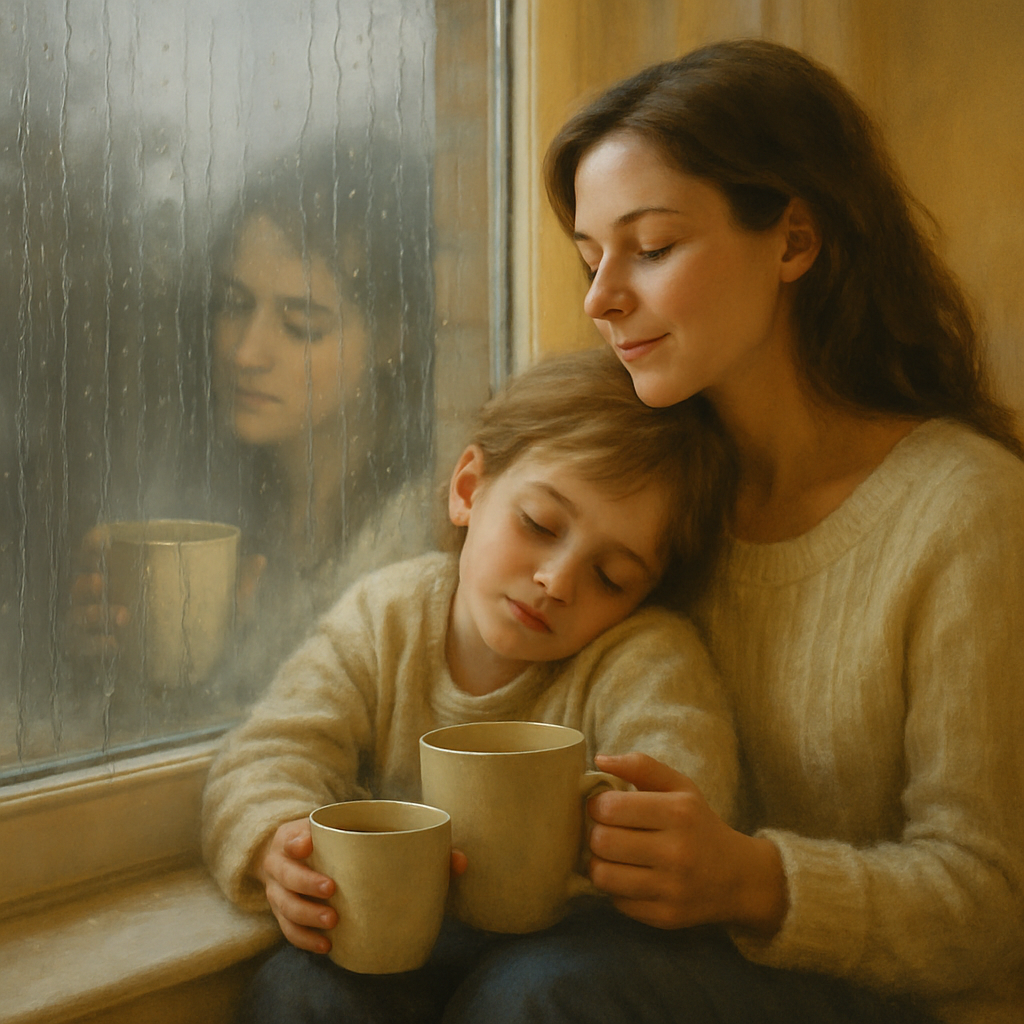 Rainy Window Lullaby And Two Reflections Smiling diamonded painting kits