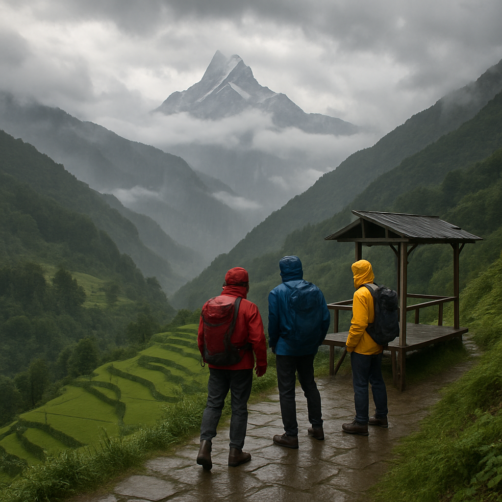 Monsoon Clouds Over Machapuchare From Australian Camp Ridge diamond painting