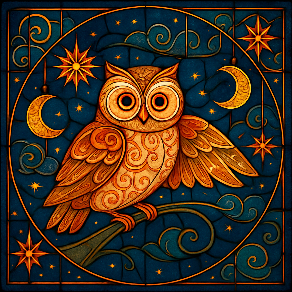 Tranquil Starlight Owl In The Lantern Nebula Grove DIY paint by diamonds