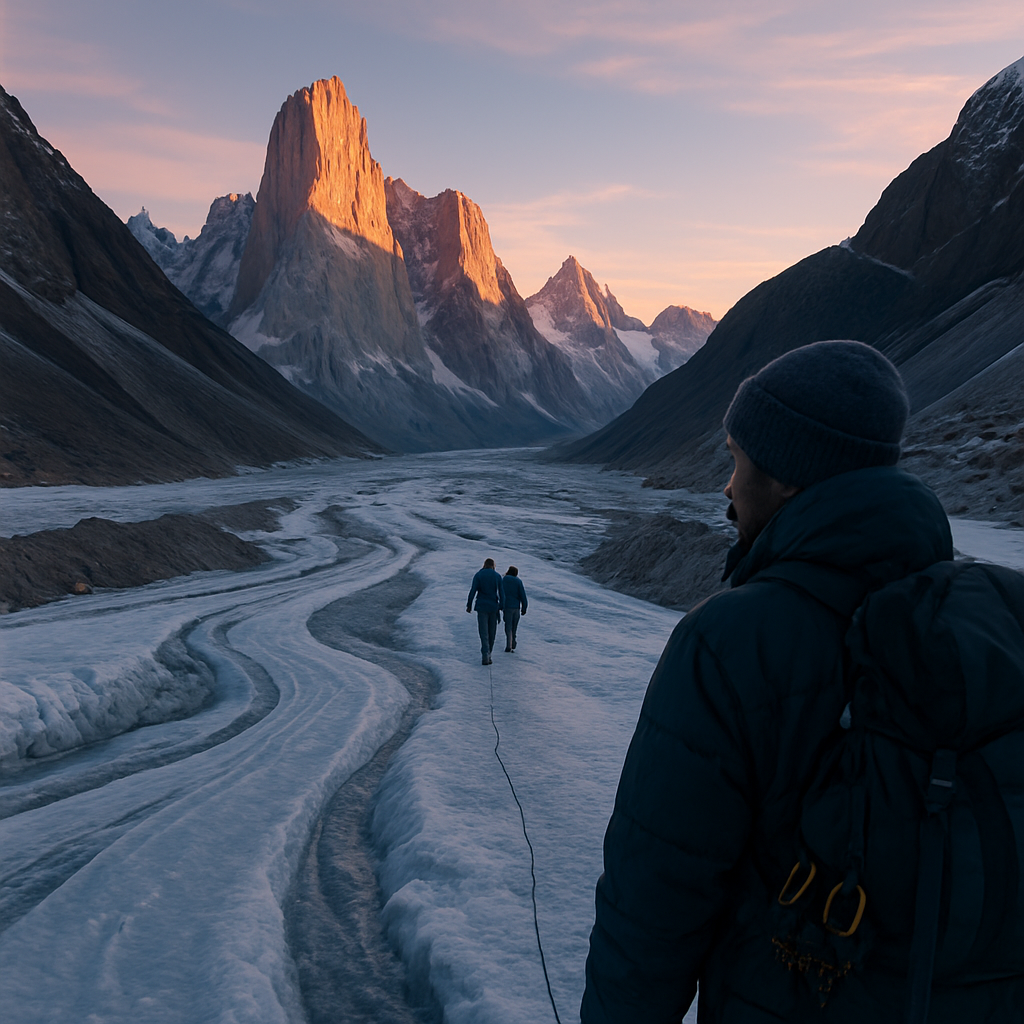 Dawn Over The Baltoro Glacier Below Trango Towers Paint by diamonds kits