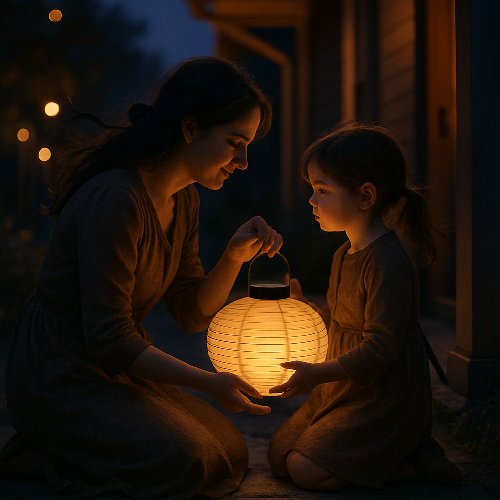 Lantern Lessons At Dusk A Mother Teaching Courage One Step At A Time diamonded painting kits
