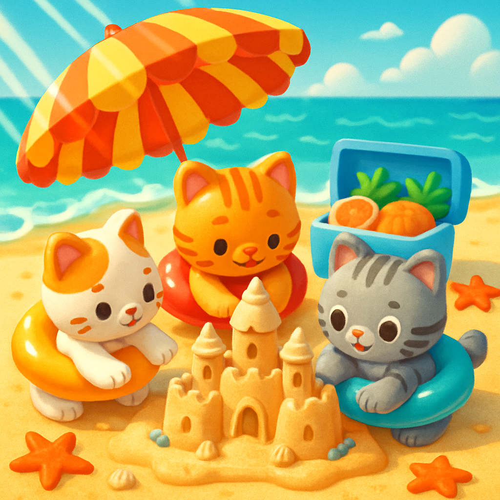 Sandcastle Architects Under Umbrella Shade DIY paint by diamonds