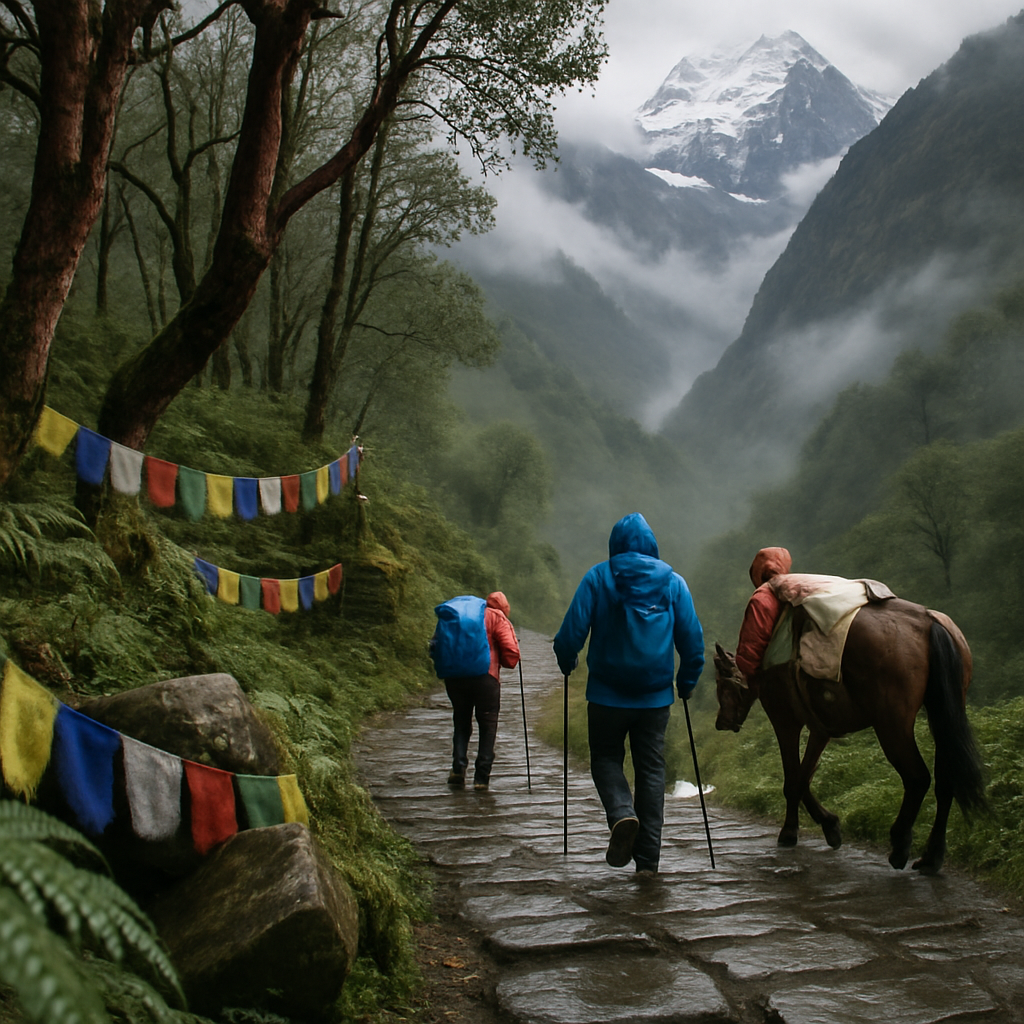 Monsoon Break On The Annapurna Sanctuary Trail DIY paint by diamonds
