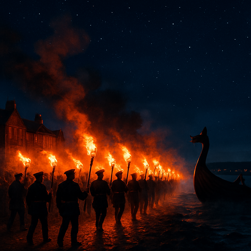 Up Helly Aa Fire Festival Shetland paint by color