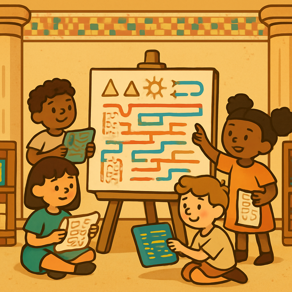 Ancient Library Scroll Coding Club painting diamond kit