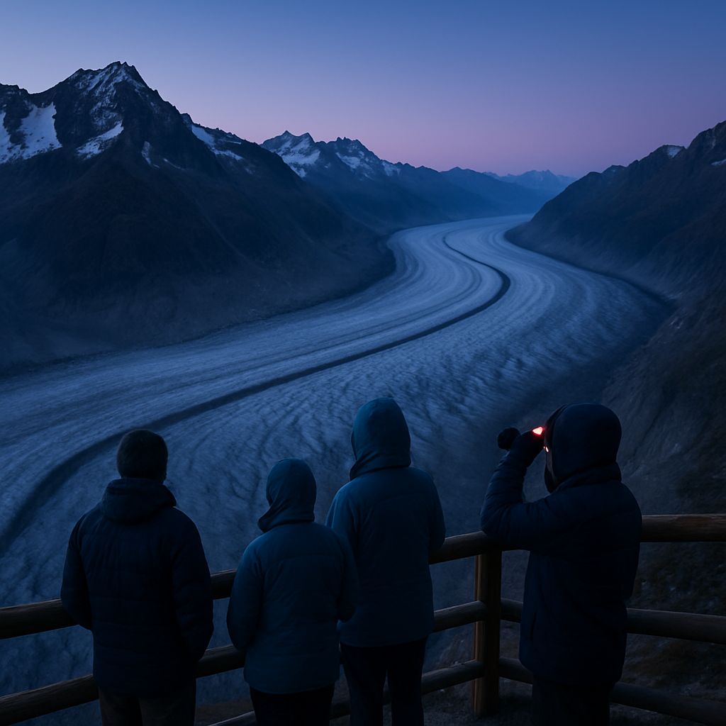 Blue Hour On The Aletsch Glacier Viewpoint Paint by diamonds kits