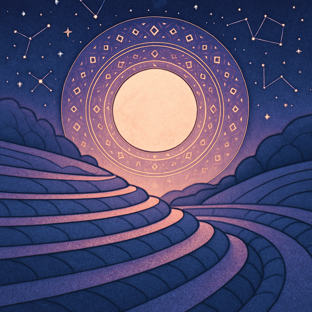 Moon Halo Over Terraced Meadows Paint by diamonds kits