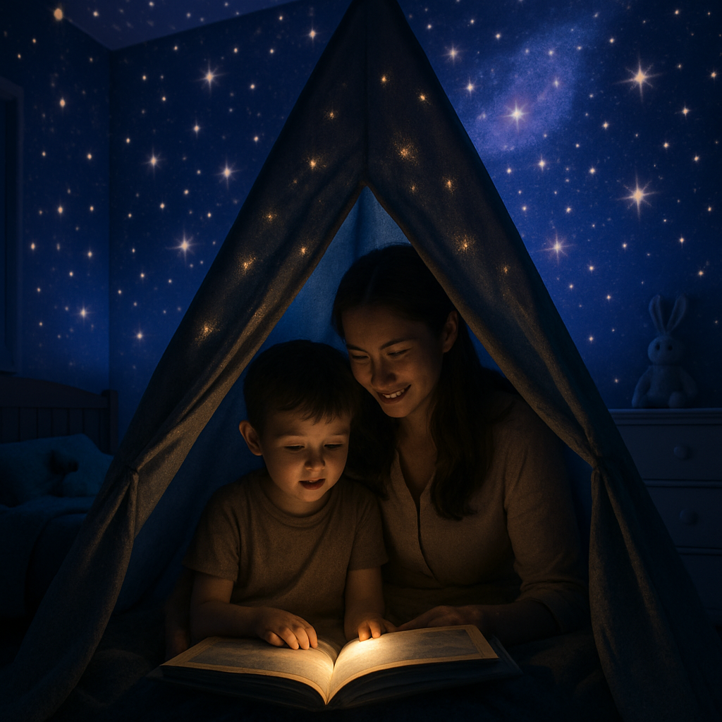 Storybook Constellations A Mother Reading Dreams Into The Night painting diamond kit