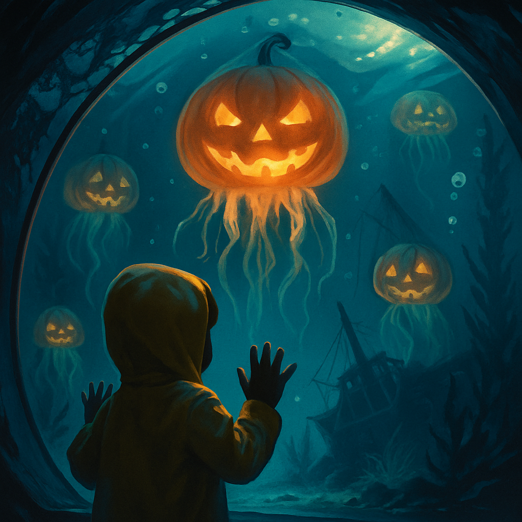 Haunted Aquarium Of Floating Jack O Jellyfish Paint by diamonds art