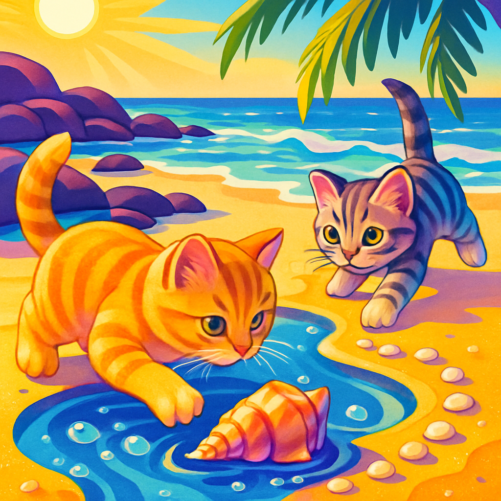 Seashell Treasure Chase At Tide Pools painting diamond kit