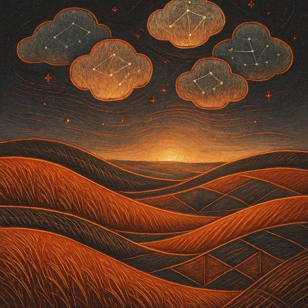 Lantern Clouds Above The Dune Prairie Painting by diamonds kit
