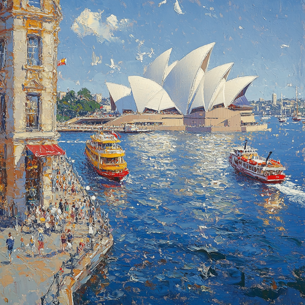 Sydney Opera House And Circular Quay Waterfront diamond painting