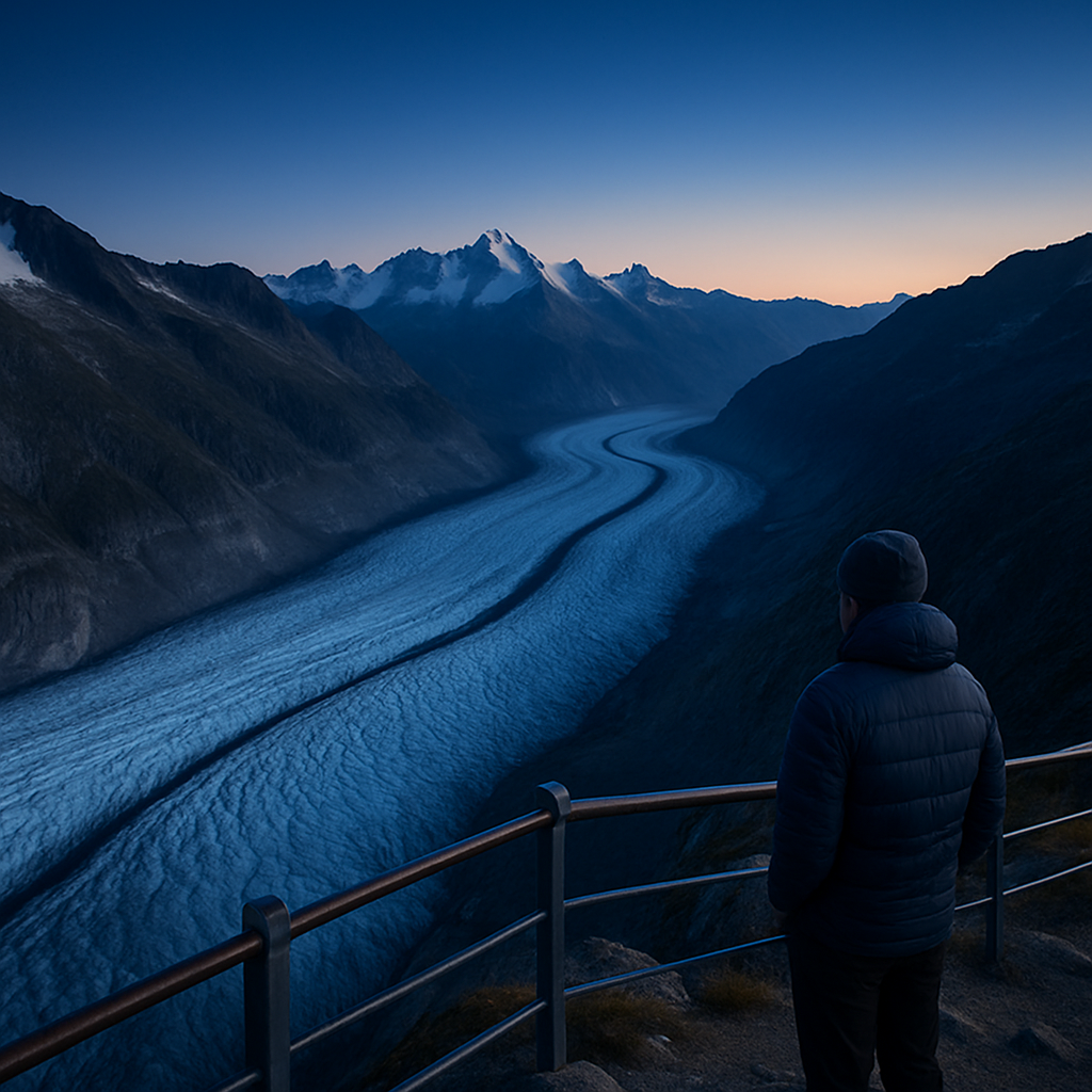 Blue Hour On The Aletsch Glacier Bernese Alps Paint by diamonds kits
