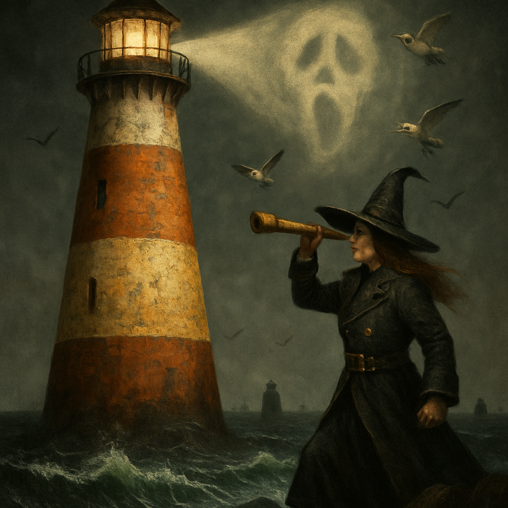 Candy Corn Signal Tower On The Haunted Coast diamond painting