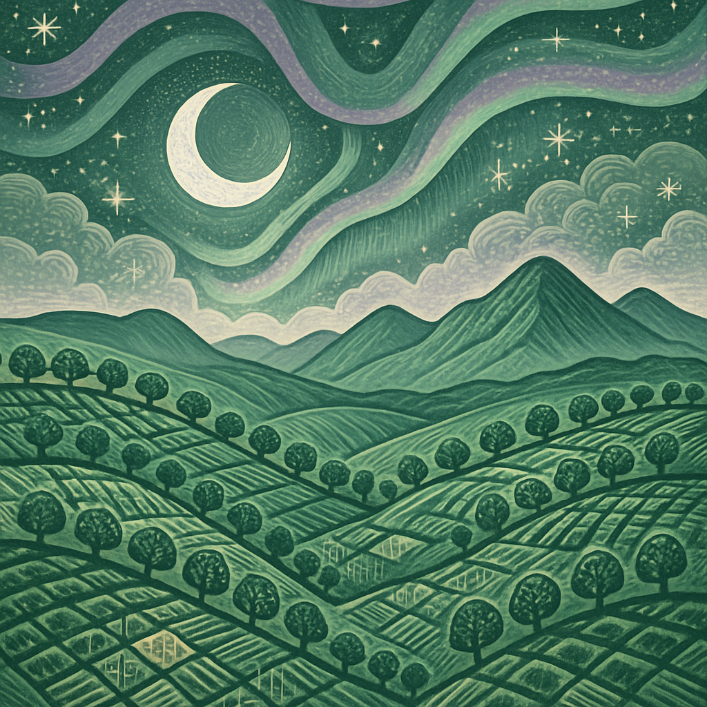 Aurora Orchard Over Quiet Ridges Paint by diamonds art