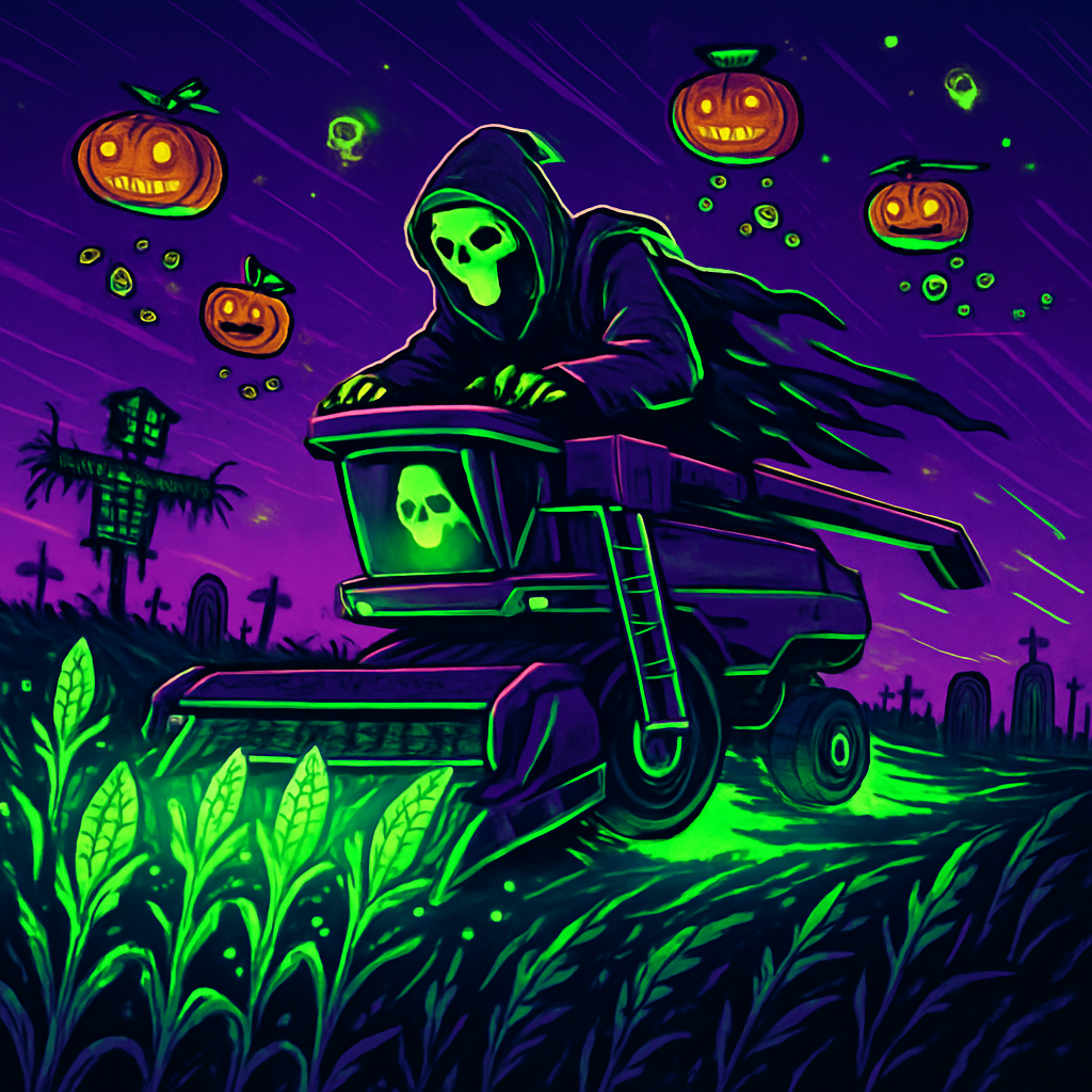 The Midnight Harvest Of Neon Spirits diamond painting