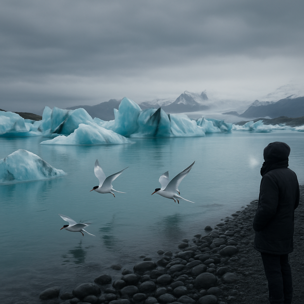 Glacial Lagoon And Icebergs At Vatnajokull Southeast Iceland paint by color