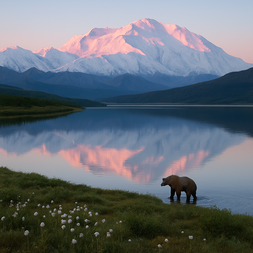 Dawn On Denali From Wonder Lake Alaska Range painting diamond kit