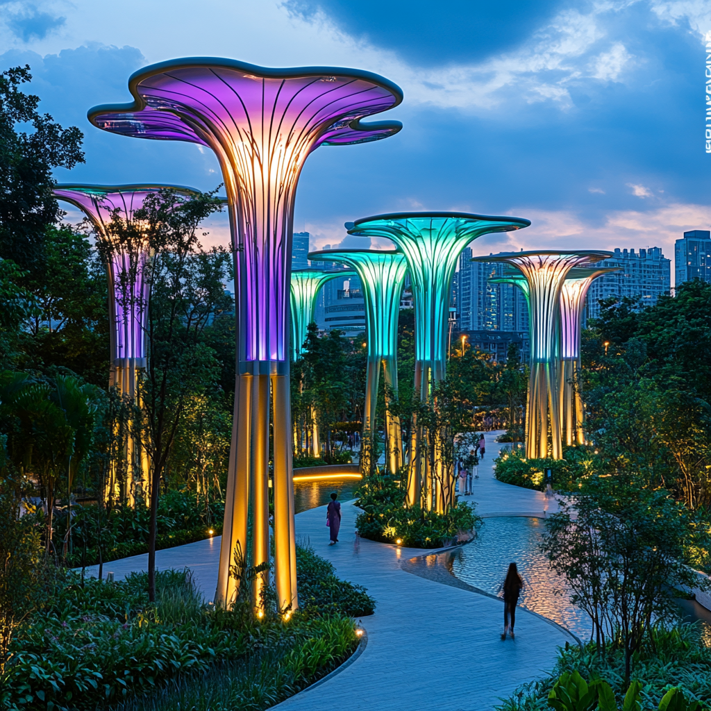 Gardens By The Bay Singapore Singapore Painting by diamonds kit