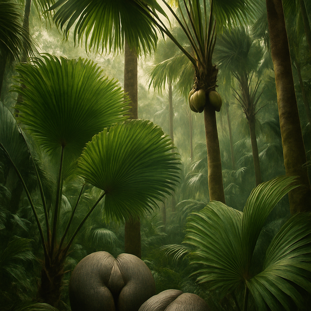 Coco De Mer Palm At Vallée De Mai Nature Reserve DIY paint by diamonds