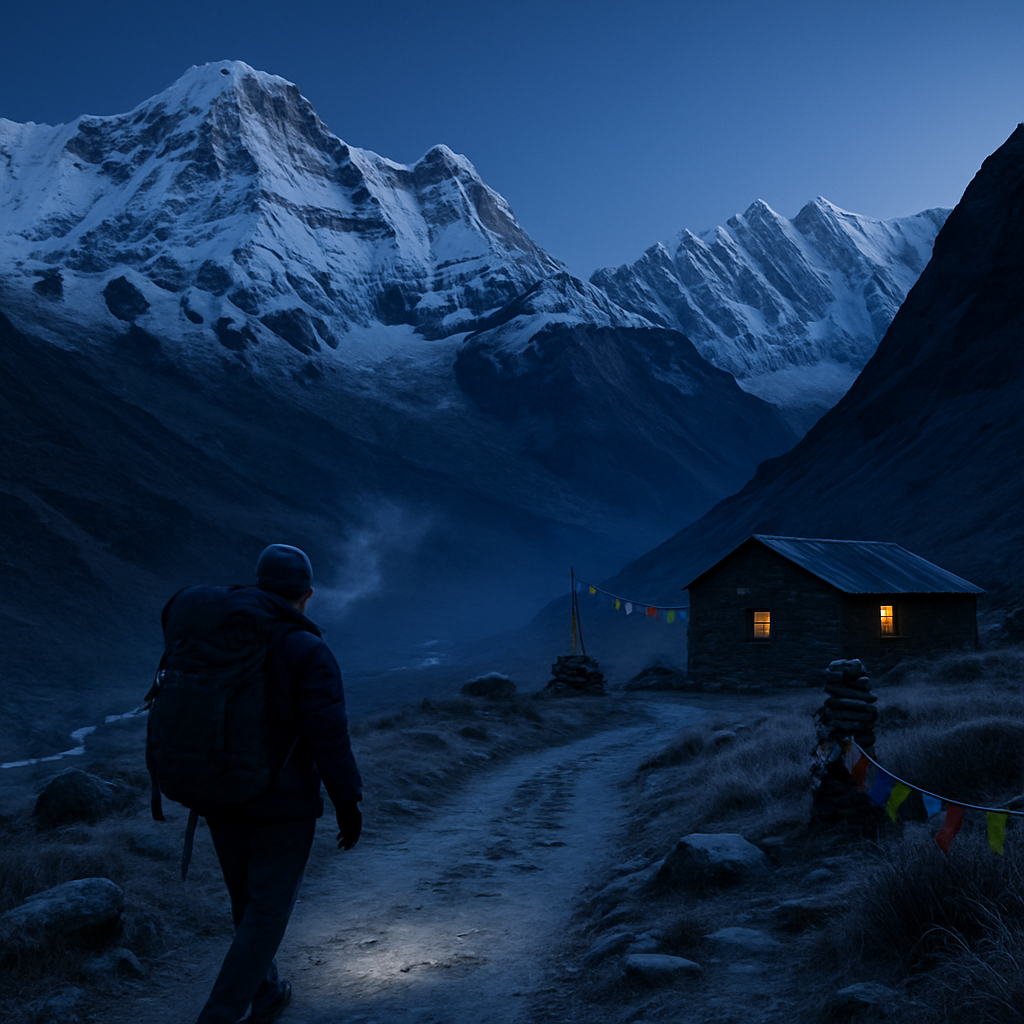Blue Hour Over Annapurna Sanctuary Painting by diamonds kit