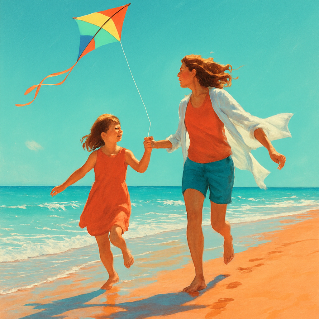 Kite Strings And Sea Breeze Promises At The Shoreline paint by color