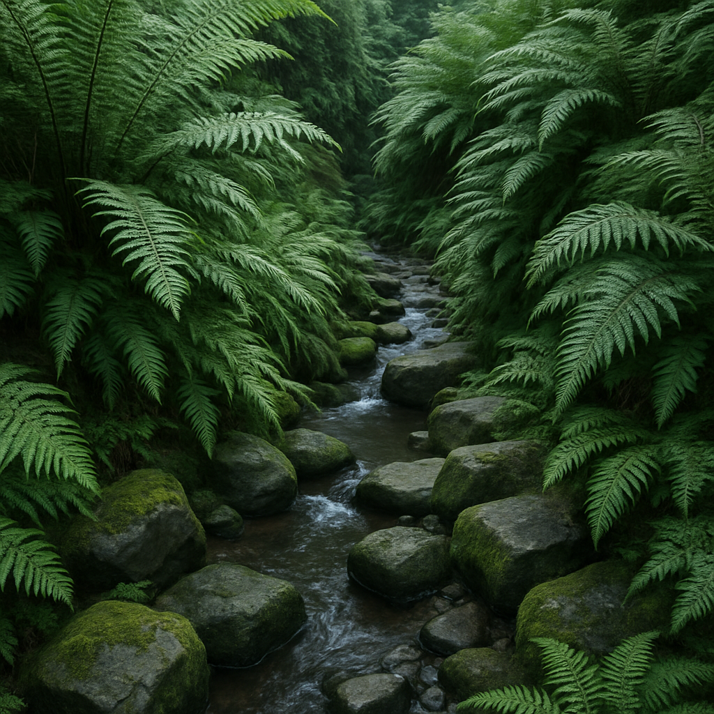 Royal Botanic Garden Edinburgh Rock Garden Fern Gully paint by diamond