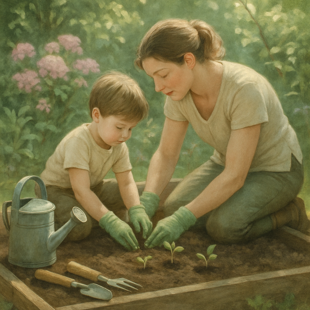 Garden Of First Sprouts And Gentle Guidance Painting by diamonds kit