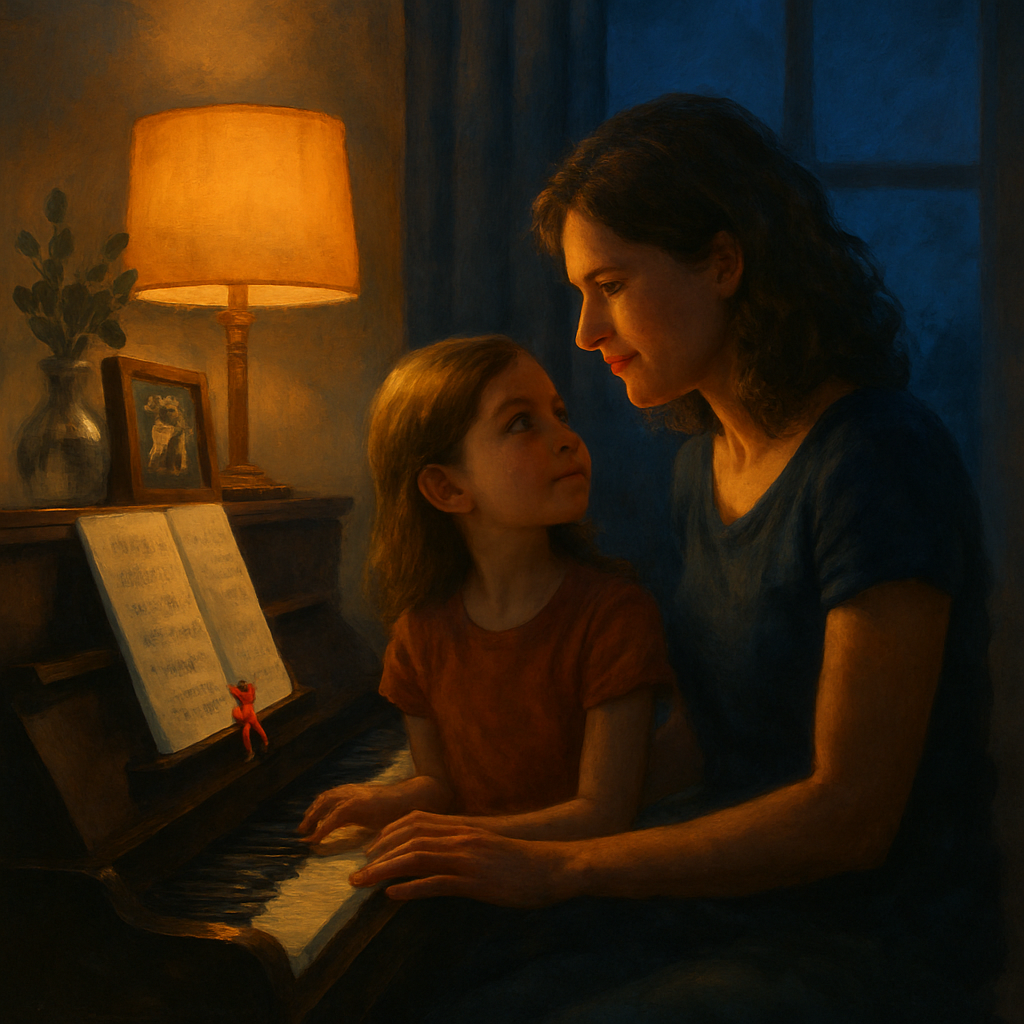 Piano Bench Duet In The Blue Hour Living Room DIY paint by diamonds