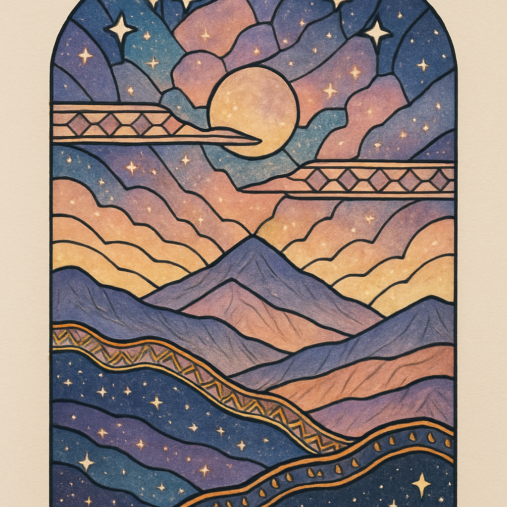 Glass Sky Over The Layered Mountain Horizon paint by diamonds