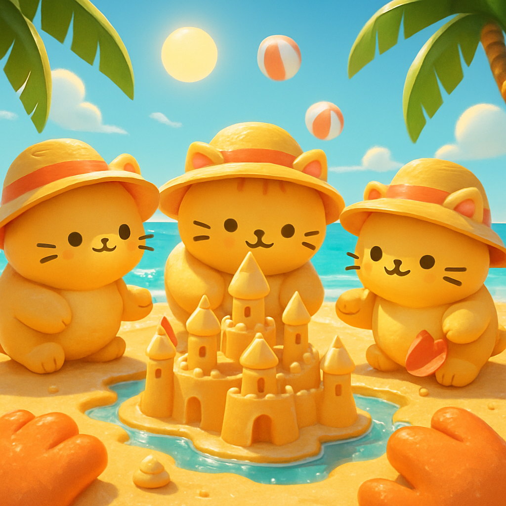 Sandcastle Engineers Kitten Crew DIY paint by diamonds